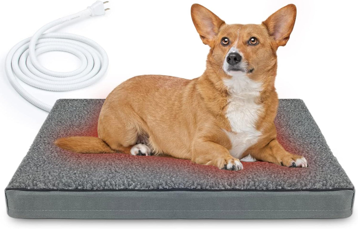 Heated Pet Bed – Orthopedic, Auto-Temp Control – Washable & Waterproof