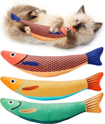 Potaroma Catnip Fish Toys – 3-Pack, Crinkle Sound – for All Breeds
