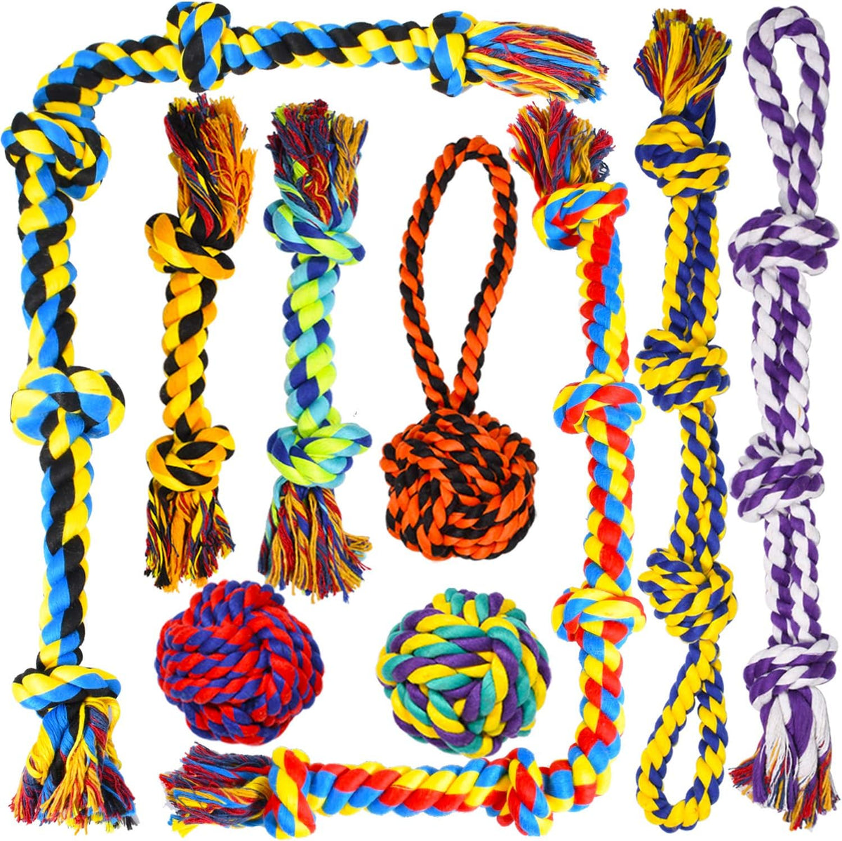 SHARLOVY Indestructible Chew Toys – Tough for Aggressive Chewers – 9-Piece Set