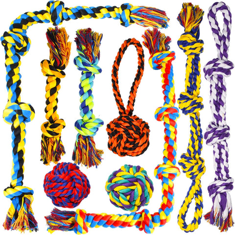 SHARLOVY Indestructible Chew Toys – Tough for Aggressive Chewers – 9-Piece Set