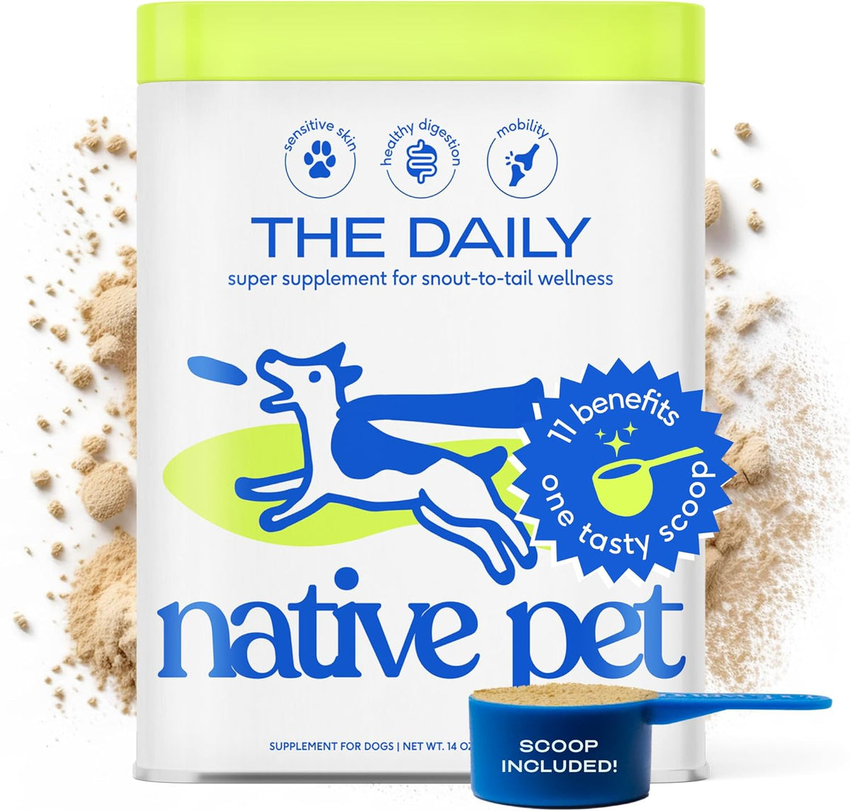 Native Pet 11-in-1 Dog Multivitamin – 60 Scoops – with 21 Supplements