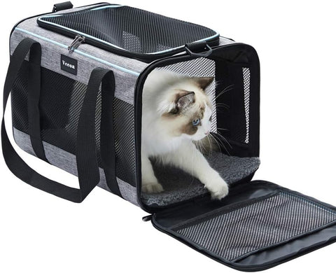 Vceoa Pet Carrier – Soft-Sided, 17.5” – for Cats & Small Dogs Up to 16lbs