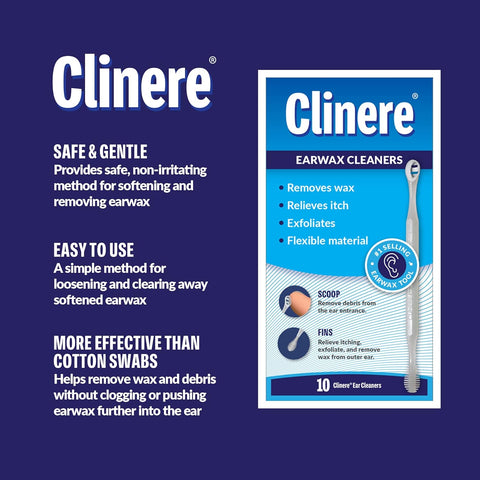 Clinere® Ear Cleaners – Safe Wax Removal & Itch Relief – 10ct