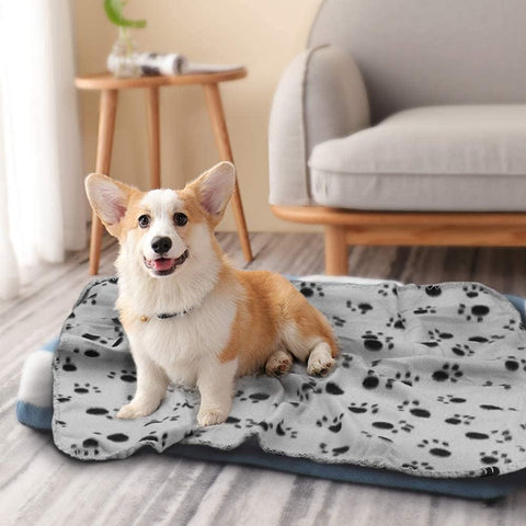 Comsmart 6-Pack Pet Blankets – Paw Print, 24x28" – for Dogs & Cats