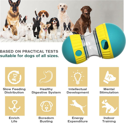 Dog Puzzle Ball – Adjustable Treat Dispenser – Tough Slow Feeder for All Sizes