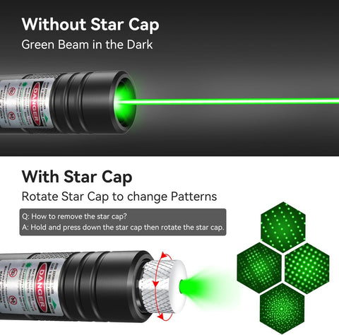 Rechargeable Green Beam Flashlight – Long Range for TV/Outdoor Use