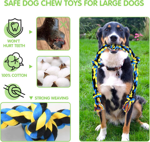 SHARLOVY Indestructible Chew Toys – Tough for Aggressive Chewers – 9-Piece Set