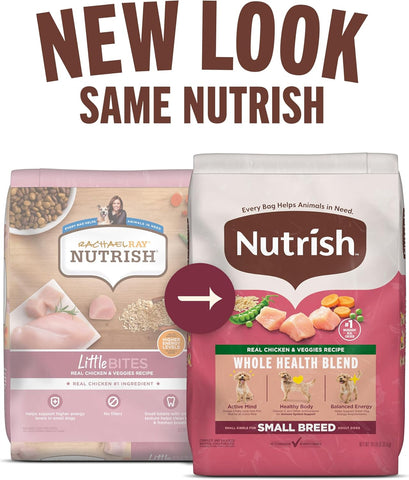 Rachael Ray Nutrish Little Bites Small Breed Dry Dog Food, Real Chicken & Veggies Recipe, 6 lbs