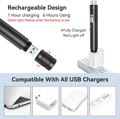 Rechargeable Green Beam Flashlight – Long Range for TV/Outdoor Use