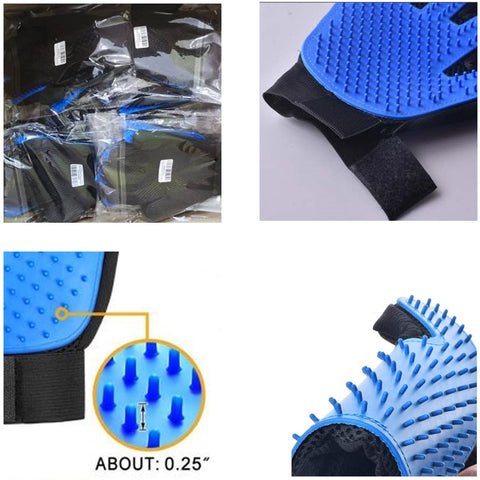 Pet Grooming Glove – Deshedding & Massaging – Fits Dogs, Cats, Rabbits