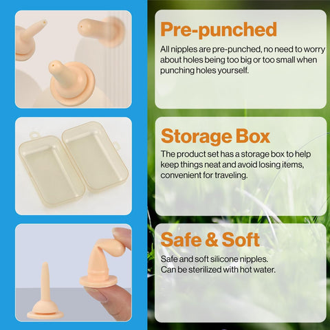 Kitten Bottle Feeding Kit with Nipples & Syringes for Newborn Pets