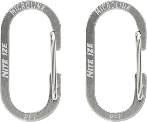 Nite Ize Pet Tag Carabiner – Stainless Steel, 2-Pack – for Dogs & Cats