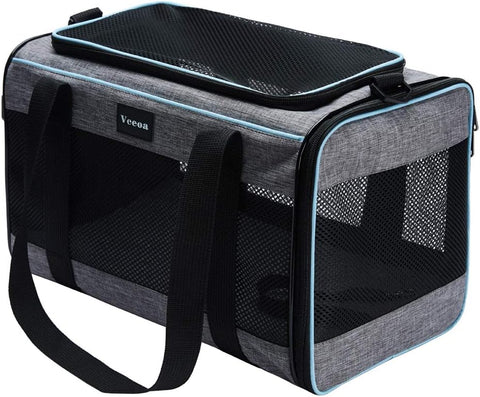 Vceoa Pet Carrier – Soft-Sided, 17.5” – for Cats & Small Dogs Up to 16lbs