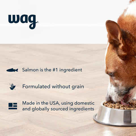 Wag Dry Dog Food, Salmon & Sweet Potato, Grain Free, 24 lb Bag